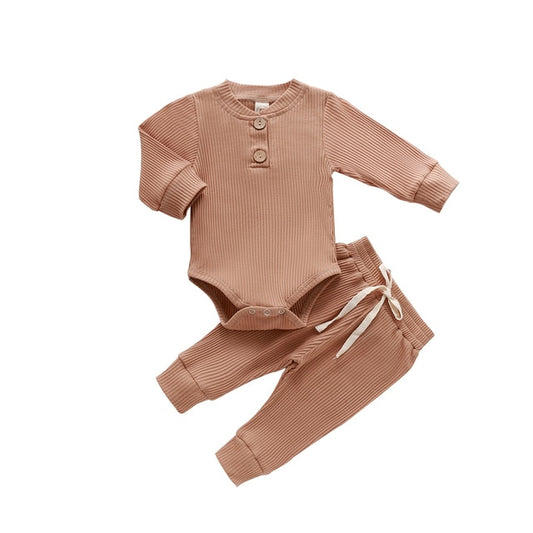 Knit Henley Onesie + Jogger Set