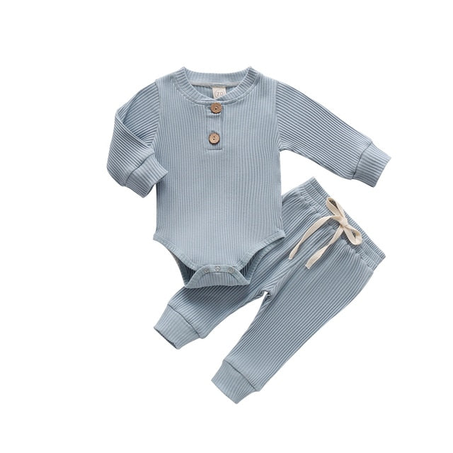 Knit Henley Onesie + Jogger Set