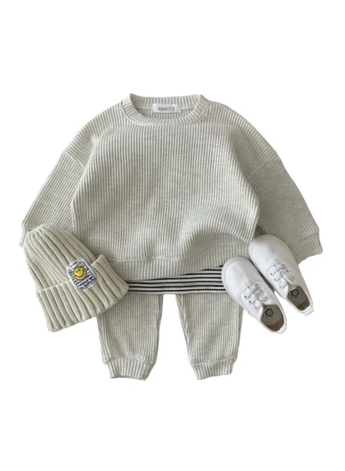 Ribbed Waffle Pullover + Jogger Set