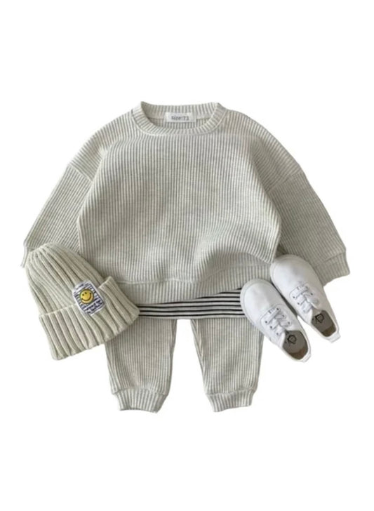Ribbed Waffle Pullover + Jogger Set
