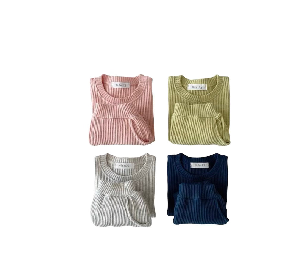 Ribbed Waffle Pullover + Jogger Set