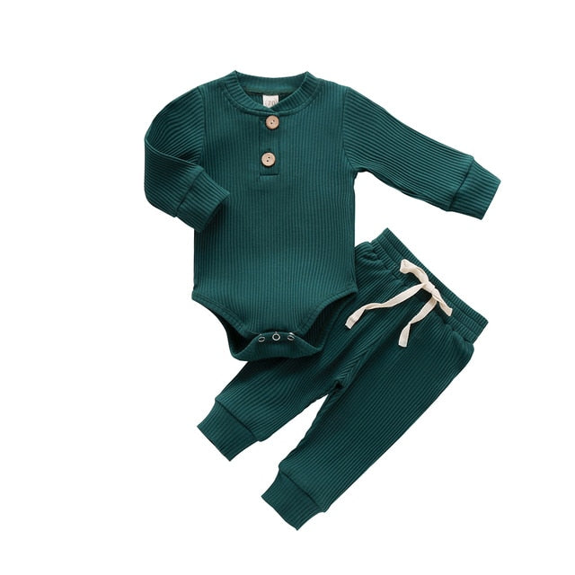 Knit Henley Onesie + Jogger Set